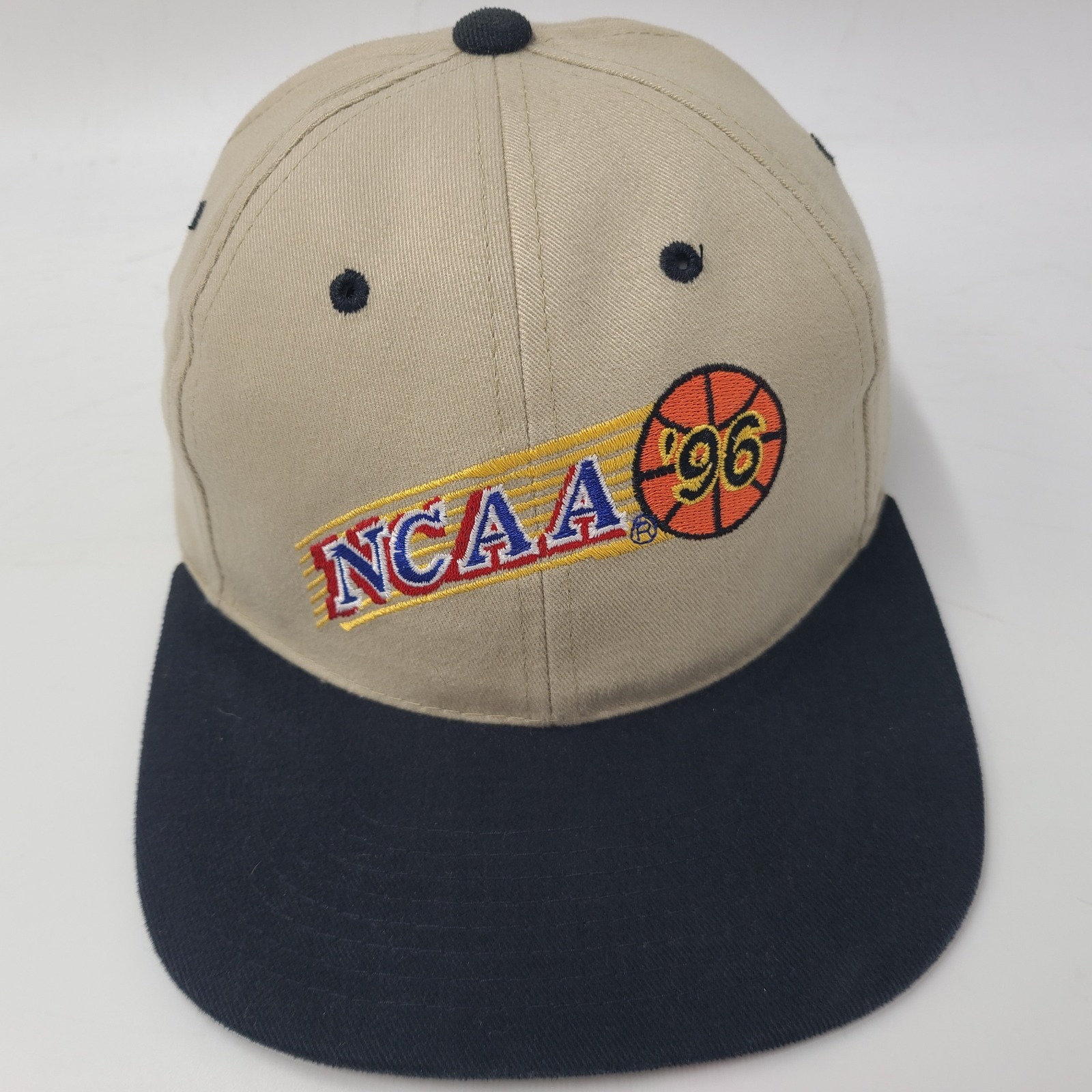 Vintage Ncaa Basketball Hat Strapback Beige Black 1996 Tournament 90s University